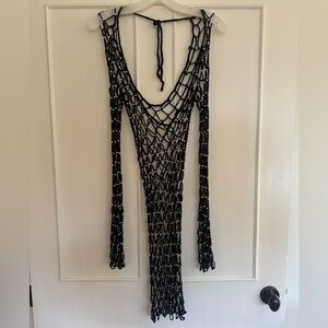 Black Crochet Cover-Up Dress
